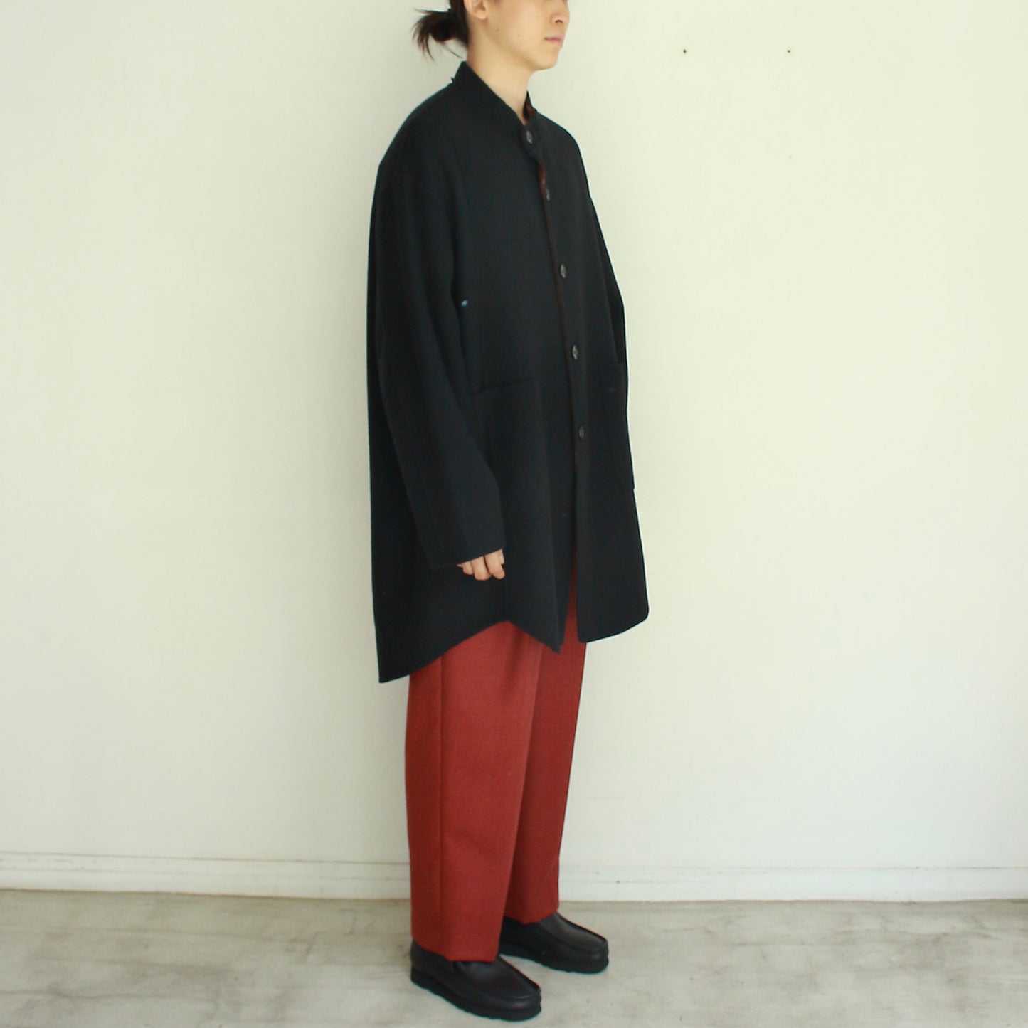 Double Face Coat with Scarf