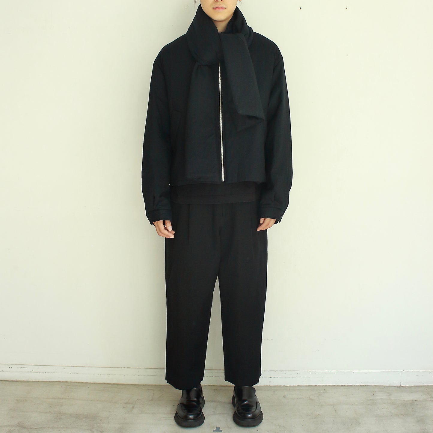Padded Short Jacket with Scarf