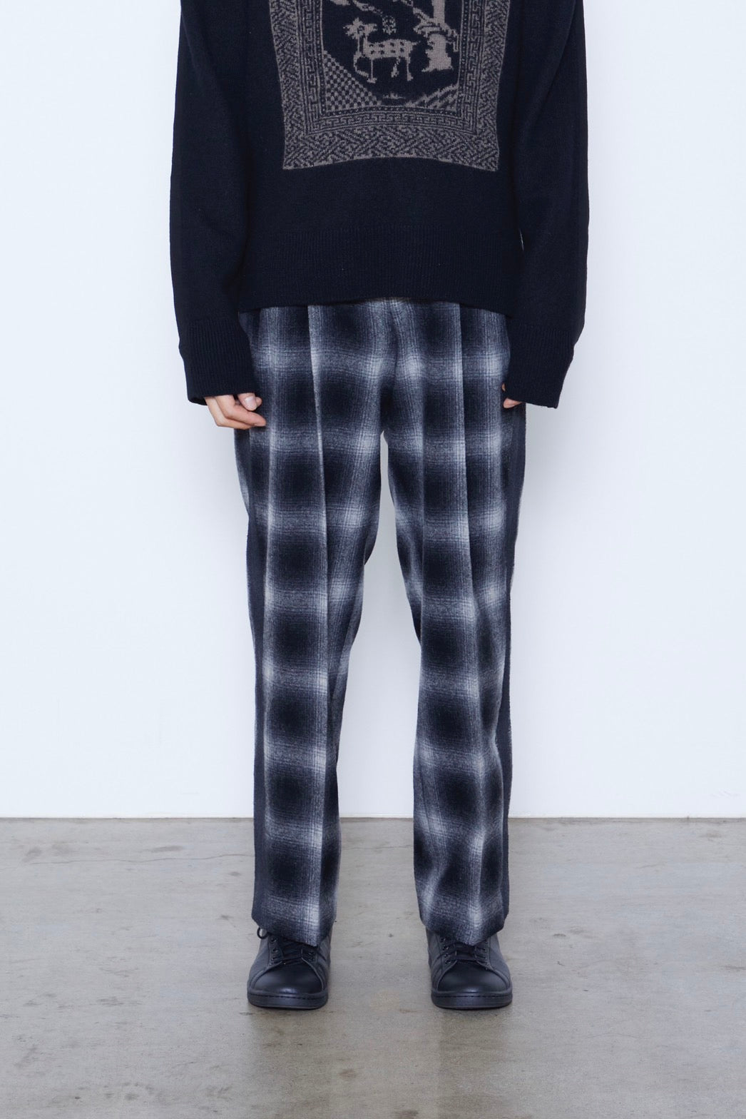 Ombre Check Painted Line Trousers