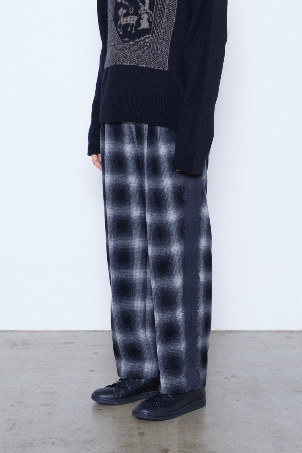 Ombre Check Painted Line Trousers