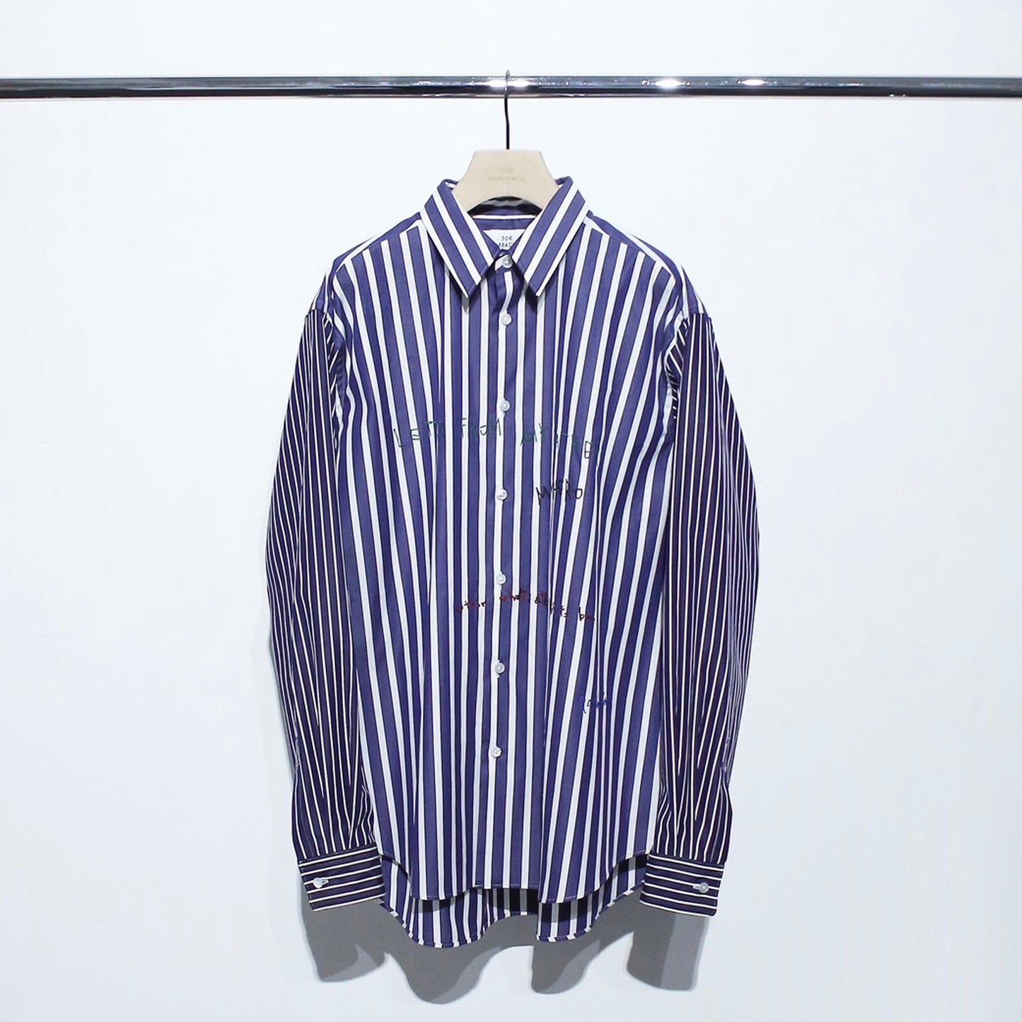 Lettered Strip Regular Collar Shirt