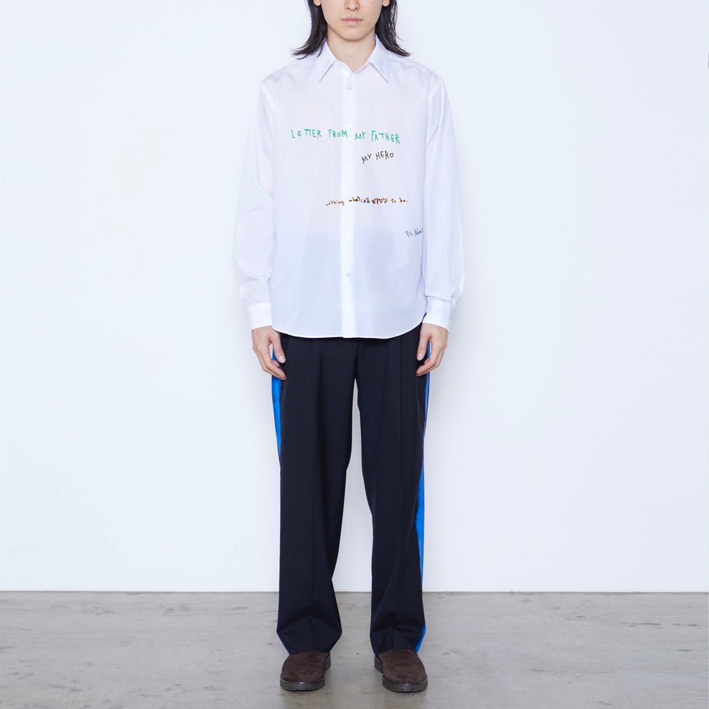 Lettered Regular Collar Shirt