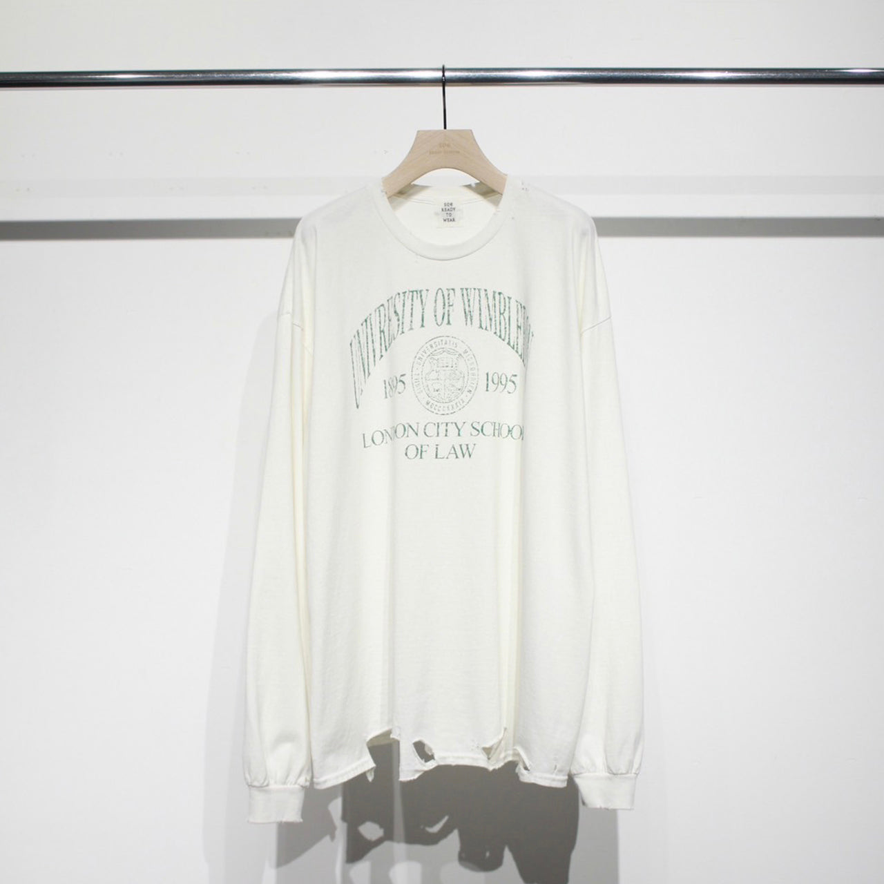 【Soe】Regular L/S T Shirts "University of Winbledon"