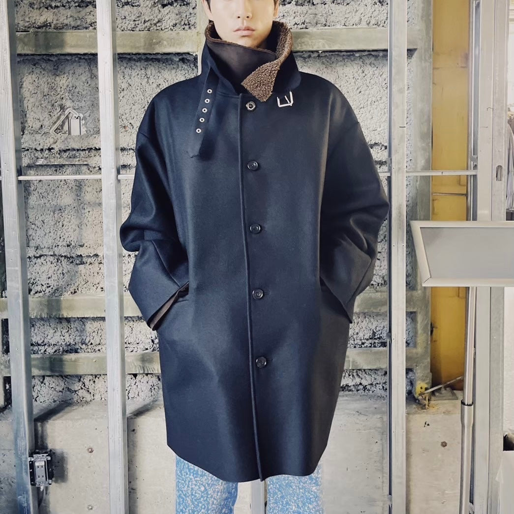 【Soe】Layered Mouton Collar Coat