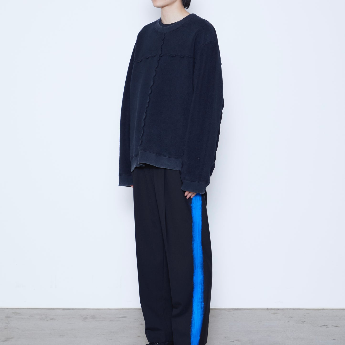 Over Dyed Line Sweat Shirts