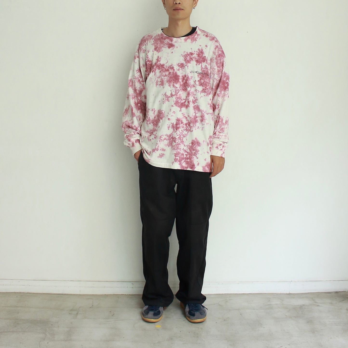 Over dyed LS Tee "FLOWERS"