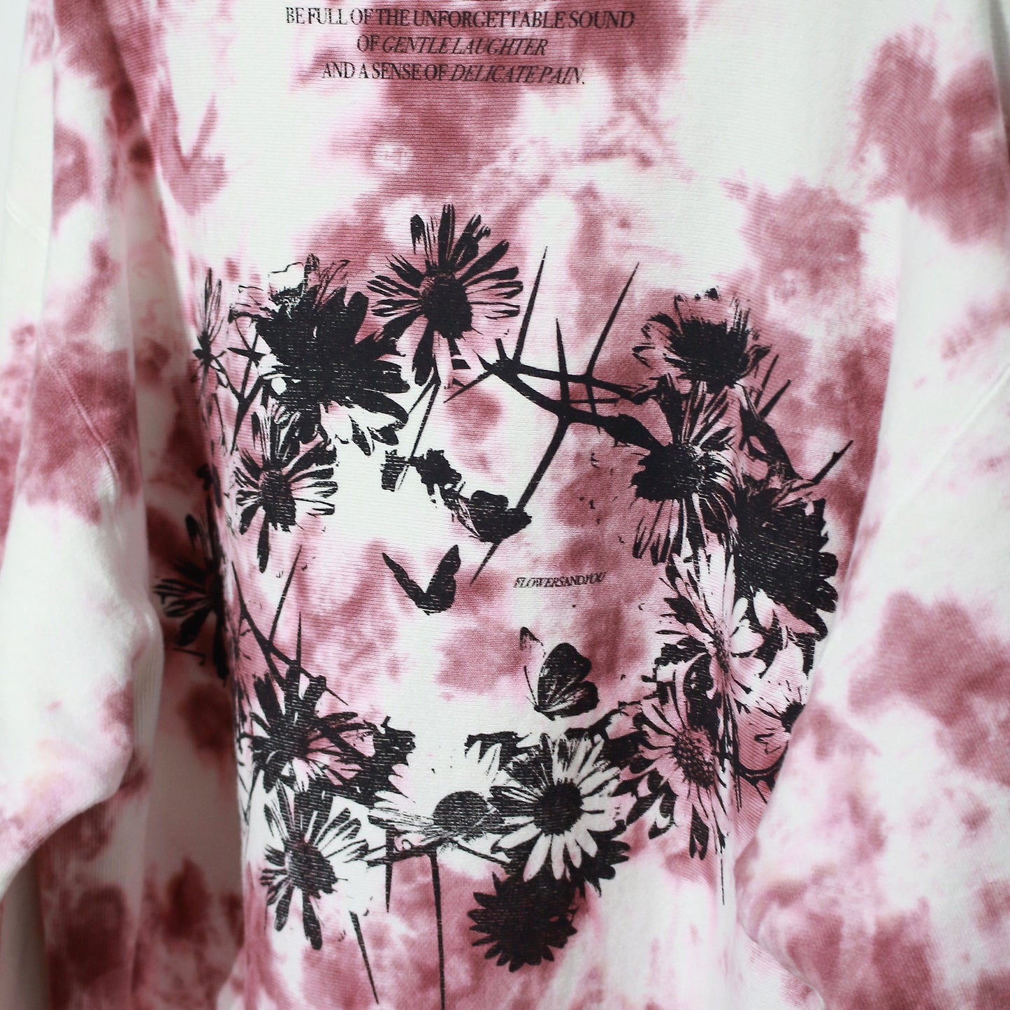 Over dyed Sweat Shirt "FLOWERS"