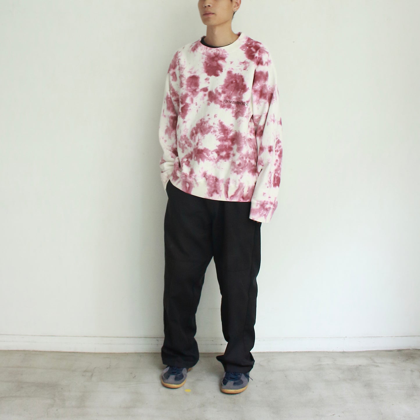 Over dyed Sweat Shirt "FLOWERS"