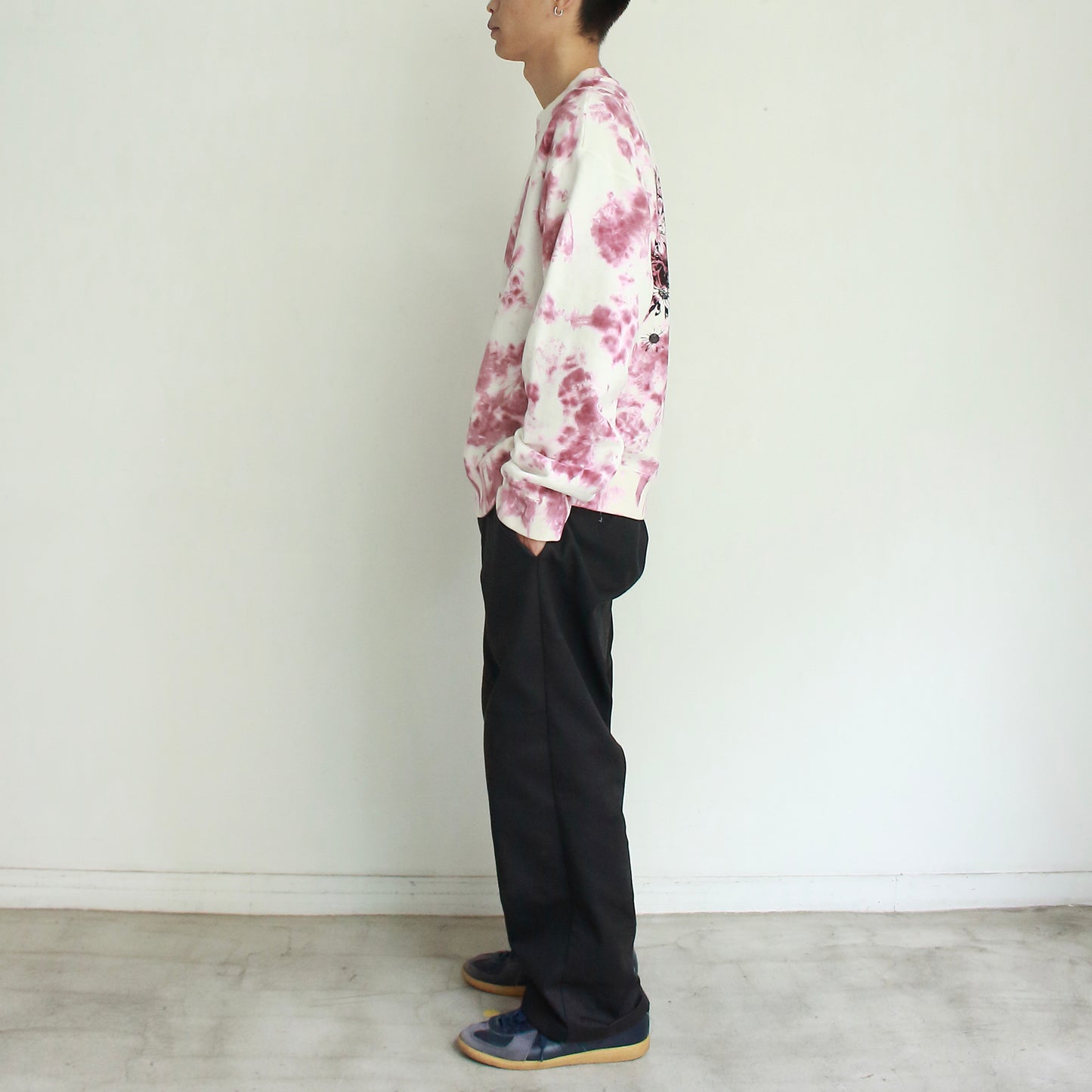 Over dyed Sweat Shirt "FLOWERS"