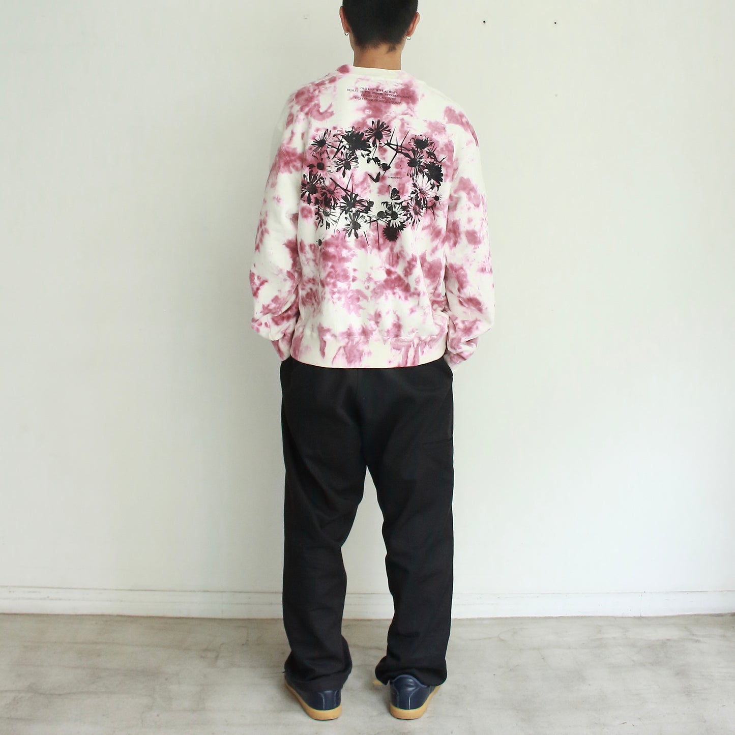 Over dyed Sweat Shirt "FLOWERS"