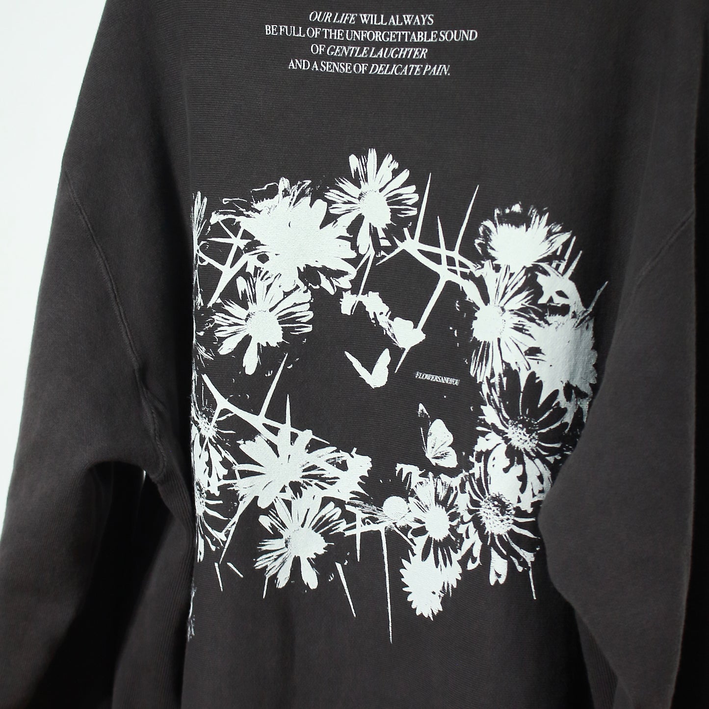 Over dyed Sweat Shirt "FLOWERS"