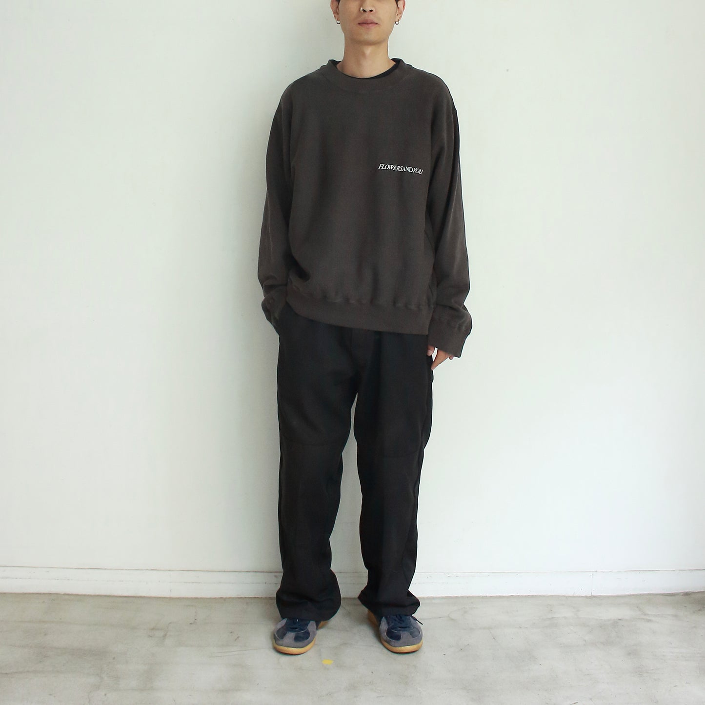 Over dyed Sweat Shirt "FLOWERS"