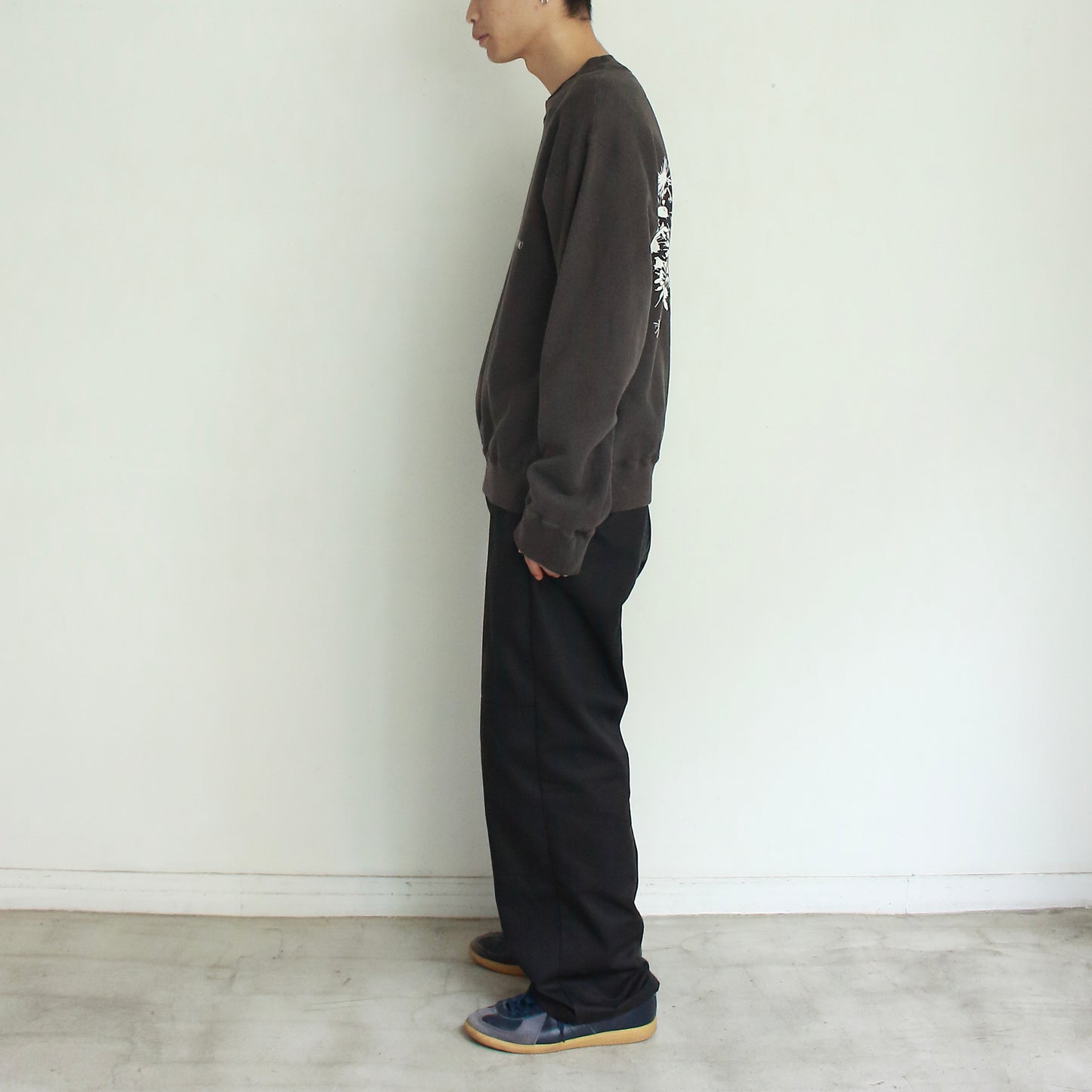 Over dyed Sweat Shirt "FLOWERS"