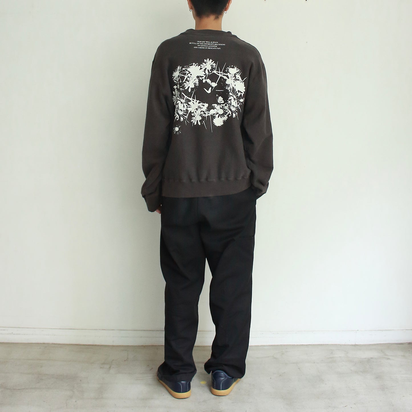 Over dyed Sweat Shirt "FLOWERS"