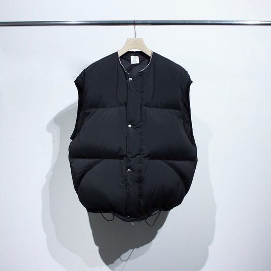 Collarless Down Vest Jacket