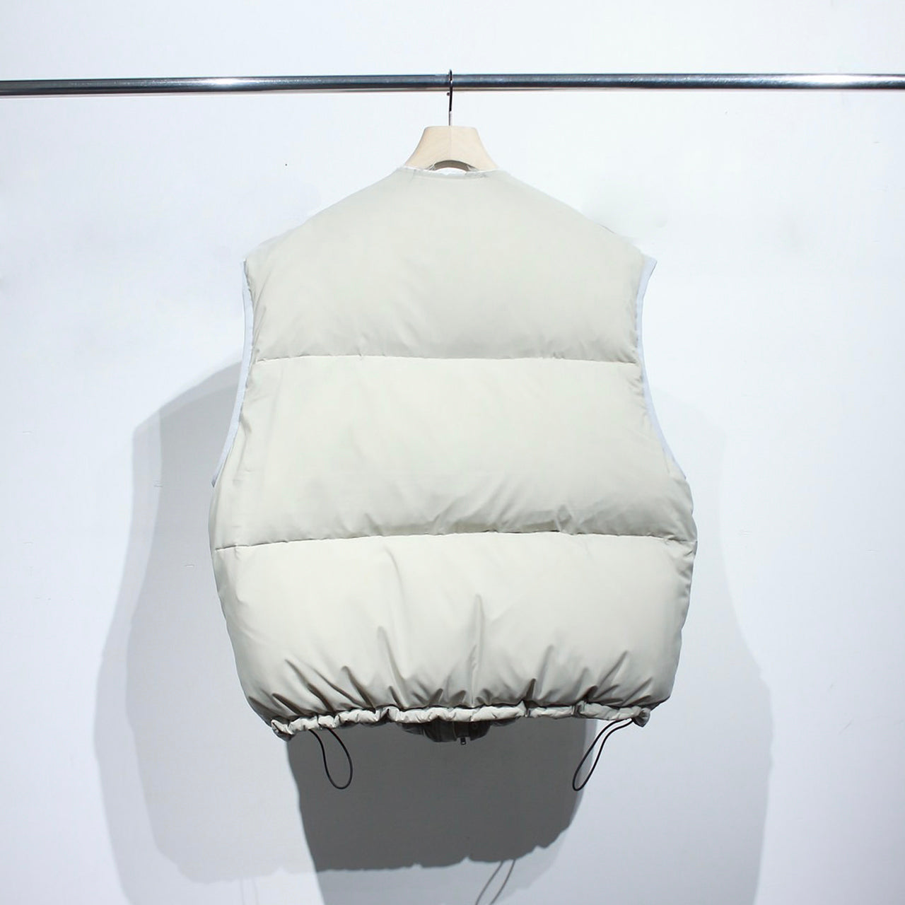 Collarless Down Vest Jacket