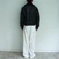 Ribbed High-Neck  Leather Jacket