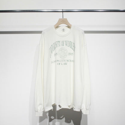 【Soe】Regular L/S T Shirts "University of Winbledon"