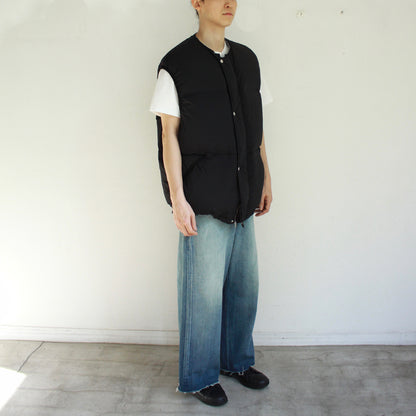 Collarless Down Vest Jacket