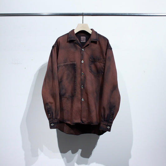 Bleach&Over Dye Denim Shirt Jacket