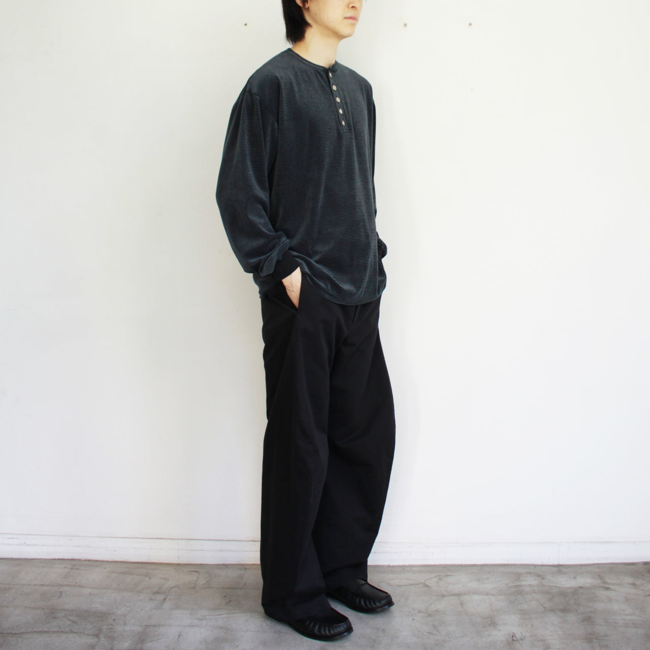 【Soe】Henryneck L/S T Shirts
