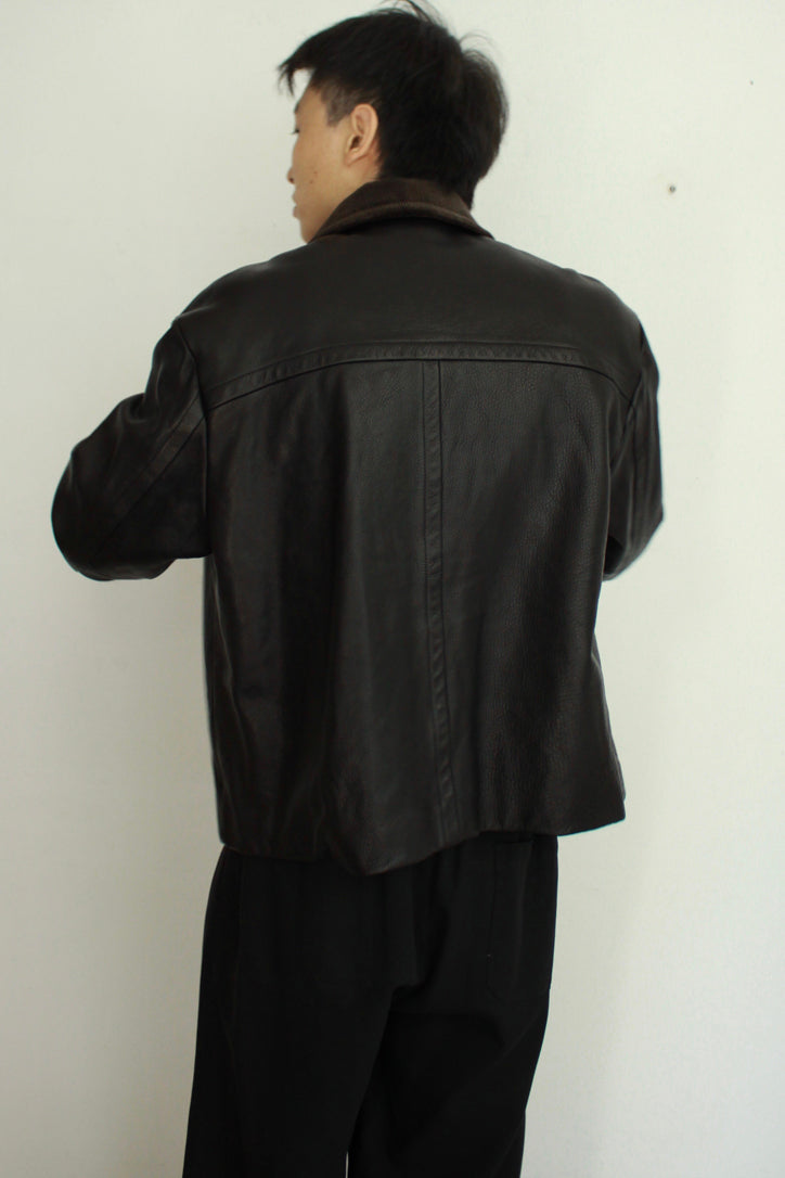 Car Jacket Cow Leather/Corduroy