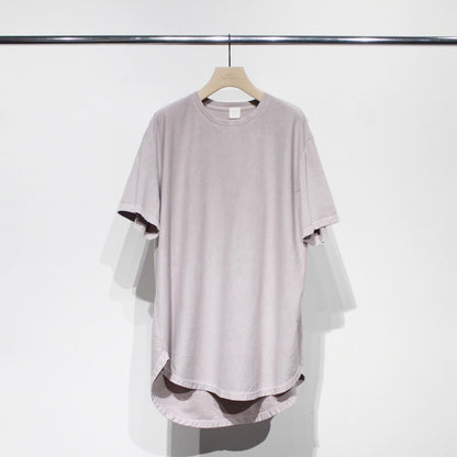 【Soe】Over Dye Round Hem Tall Tee