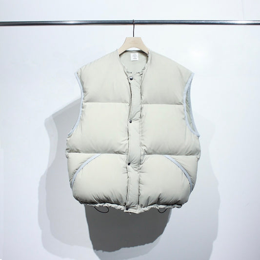 Collarless Down Vest Jacket