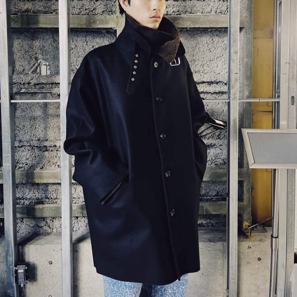 【Soe】Layered Mouton Collar Coat