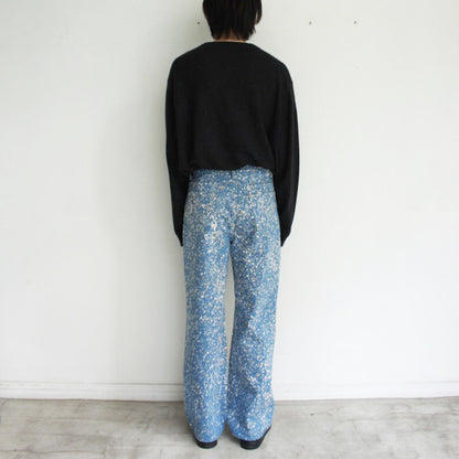 【Soe】Flower Splashed Regular Jeans