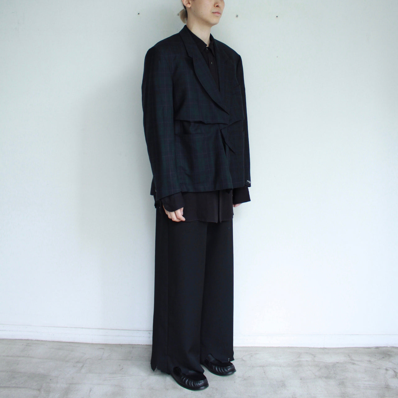 【MARINA YEE】UCC4 M.Y. Crushed Plead Open Jacket