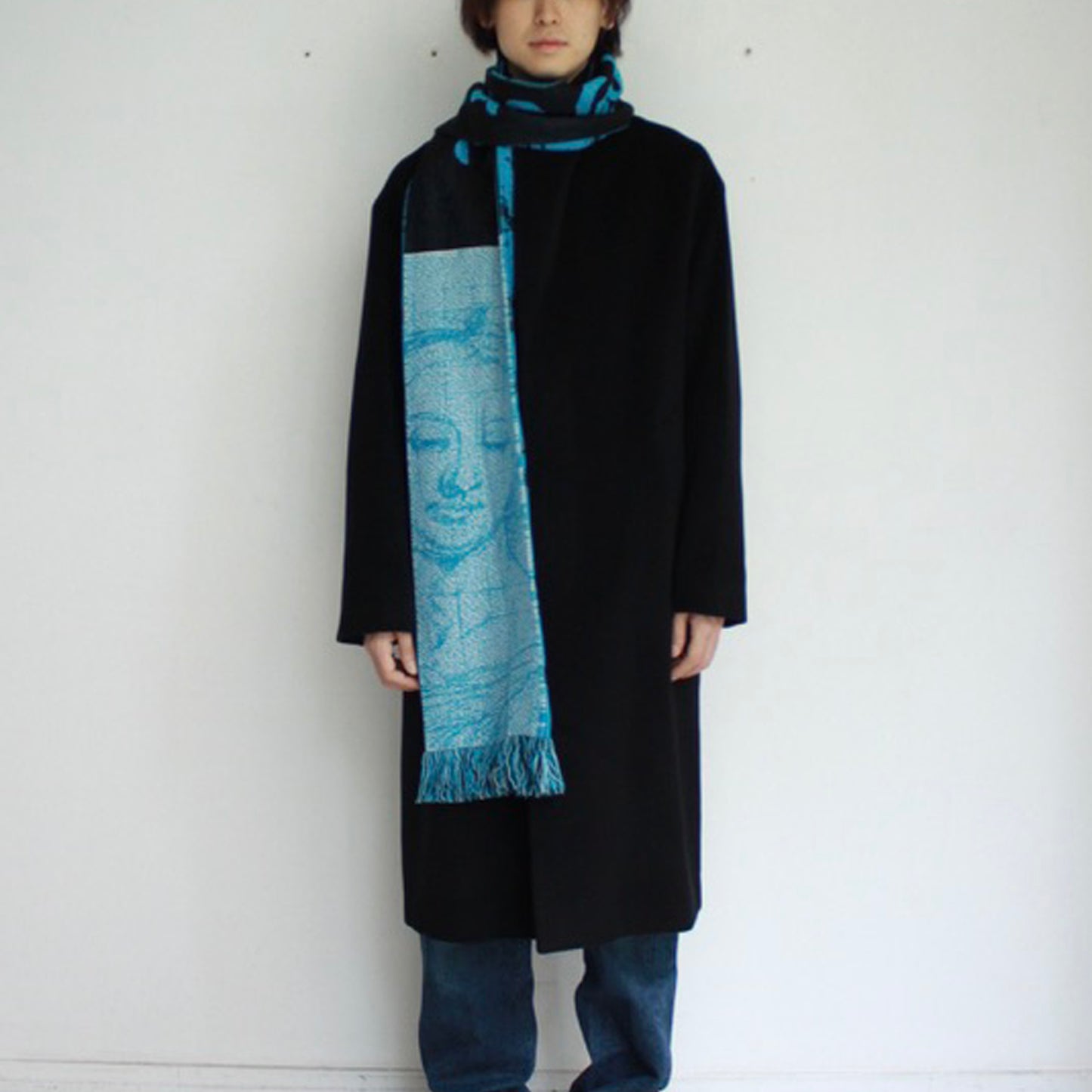 【MONTMARTRE NEW TORK】Blue Tera no Bozu Scarf