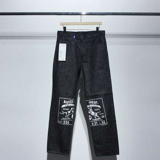 Patch Printed Denim Trousers