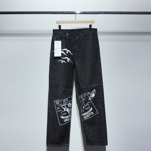 Patch Printed Denim Trousers