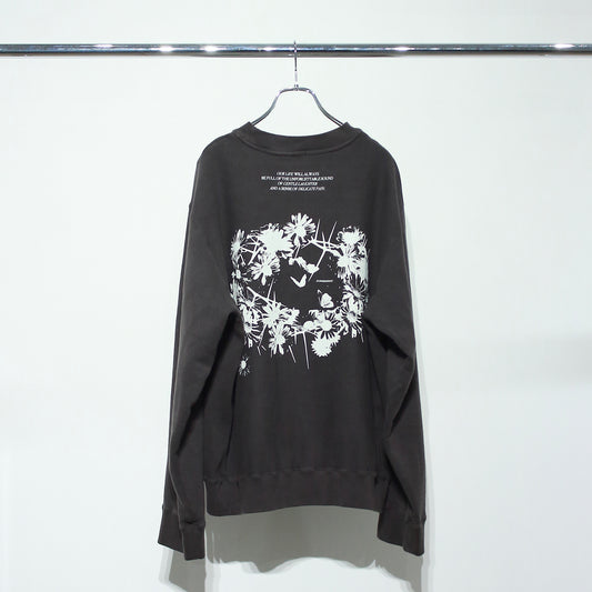 Over dyed Sweat Shirt "FLOWERS"