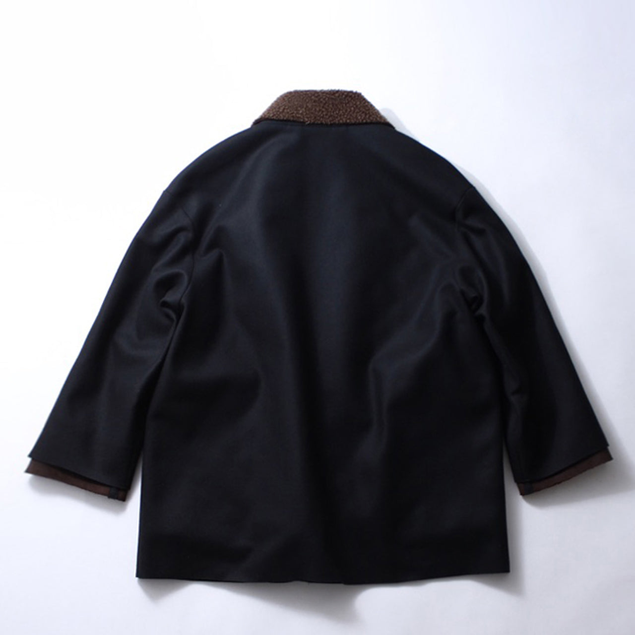 【Soe】Layered Mouton Collar Coat